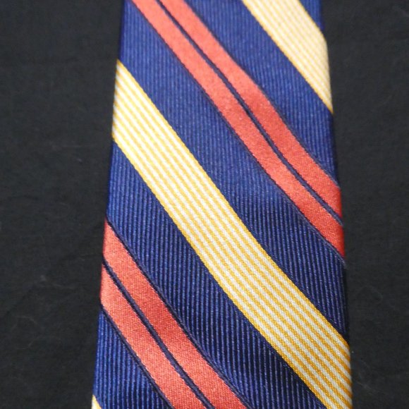 Striped Necktie | Hand Crafted In Canada | 100% Italian Silk - Picture 3 of 7